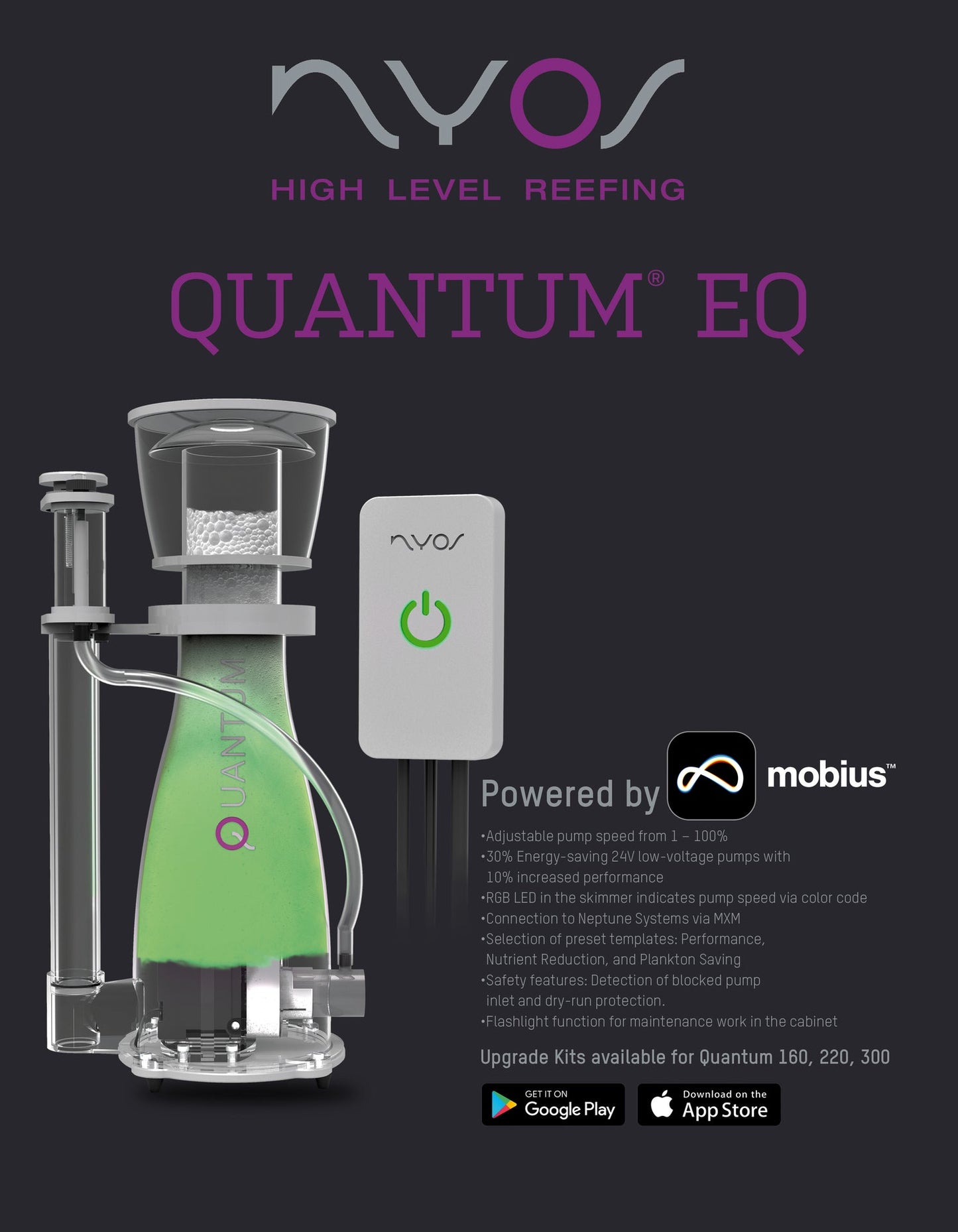 Quantum® 220 EQ Wirelessly Controllable Protein Skimmer 2000L (500 Gallon)
