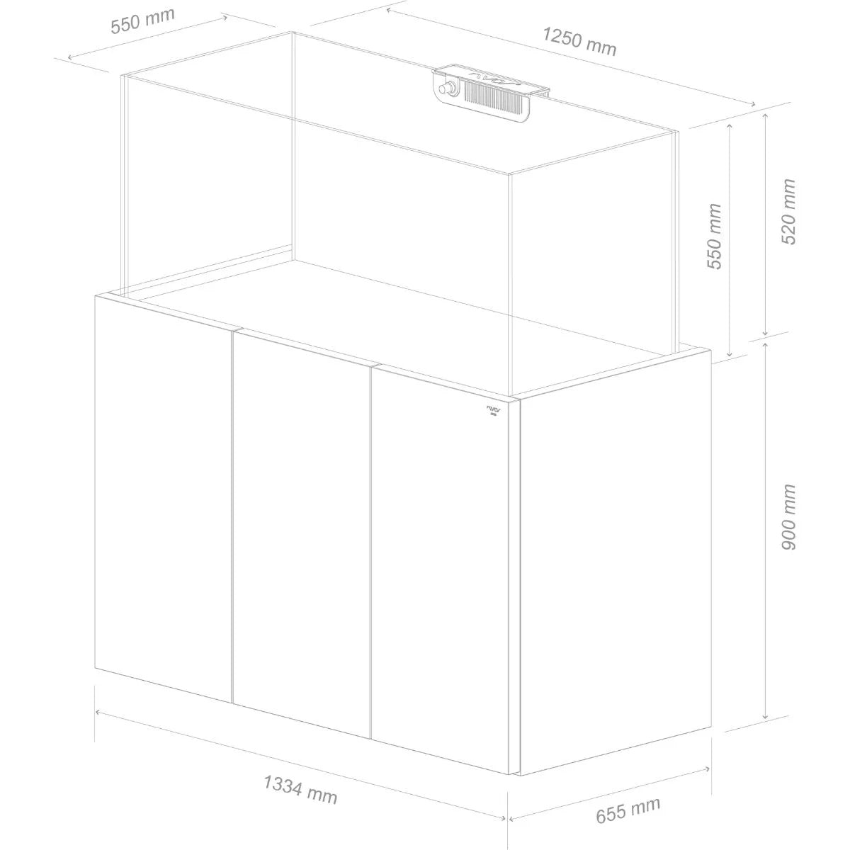 OPUS G2 440 Aquarium w/ Pro-Line Cabinet Grey (100g)