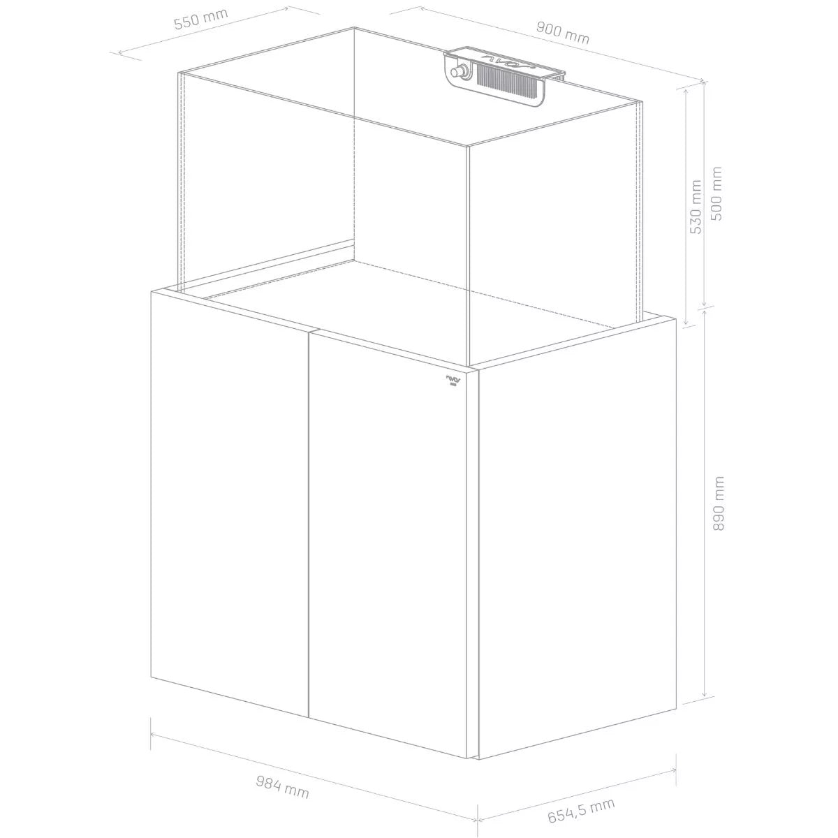 OPUS G2 300 Aquarium w/ Pro-Line Cabinet Grey (69g)
